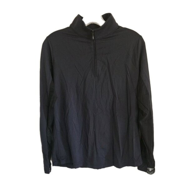 IBKUL Small Golf/Hike 1/4 Zip Pullover Black Long Sleeve Mesh Sleeve Cool Top - Picture 3 of 7